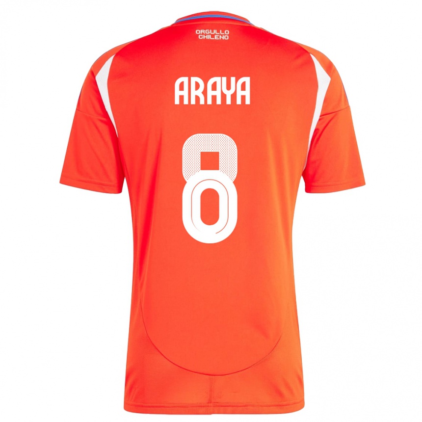 Hombre Fútbol Camiseta Chile Karen Araya #8 Rojo 1ª Equipación 24-26 Perú