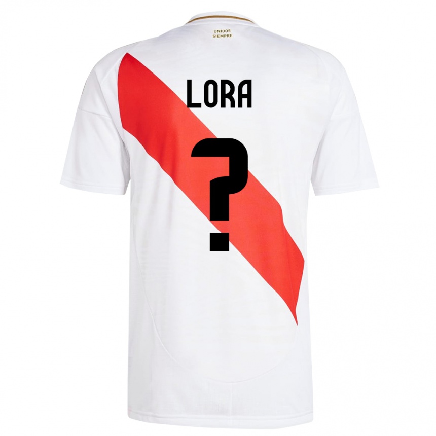 Hombre Fútbol Camiseta Perú Fabrizio Lora #0 Blanco 1ª Equipación 24-26 Perú