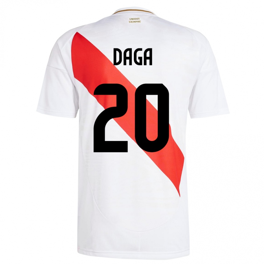 Hombre Fútbol Camiseta Perú Azucena Daga #20 Blanco 1ª Equipación 24-26 Perú