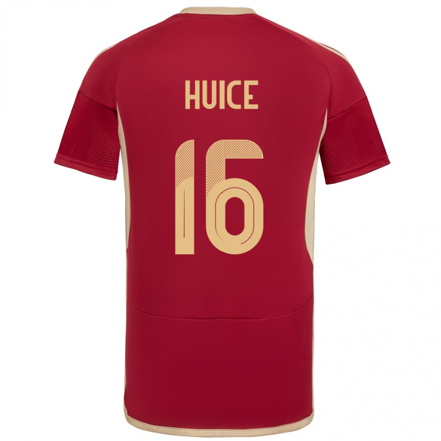 Hombre Fútbol Camiseta Venezuela Frangel Huice #16 Borgoña 1ª Equipación 24-26 Perú