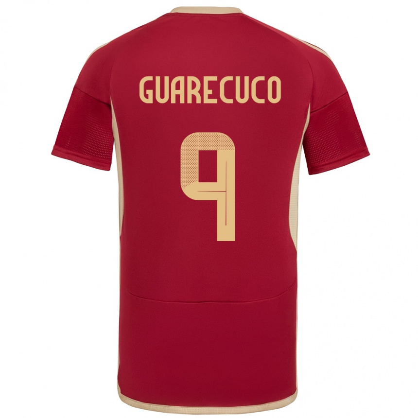 Hombre Fútbol Camiseta Venezuela Joemar Guarecuco #9 Borgoña 1ª Equipación 24-26 Perú