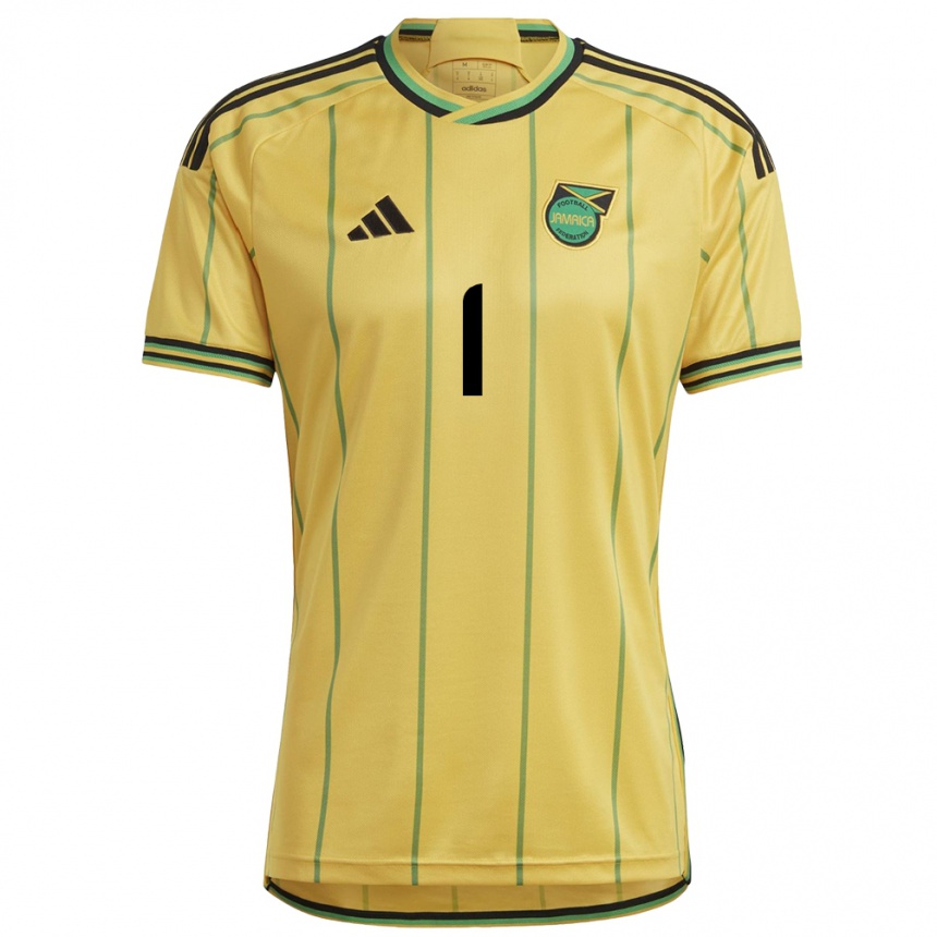 Hombre Fútbol Camiseta Jamaica Sydney Schneider #1 Amarillo 1ª Equipación 24-26 Perú