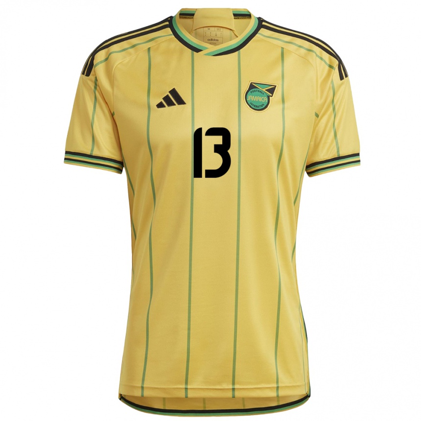 Hombre Fútbol Camiseta Jamaica Taywane Lynch #13 Amarillo 1ª Equipación 24-26 Perú