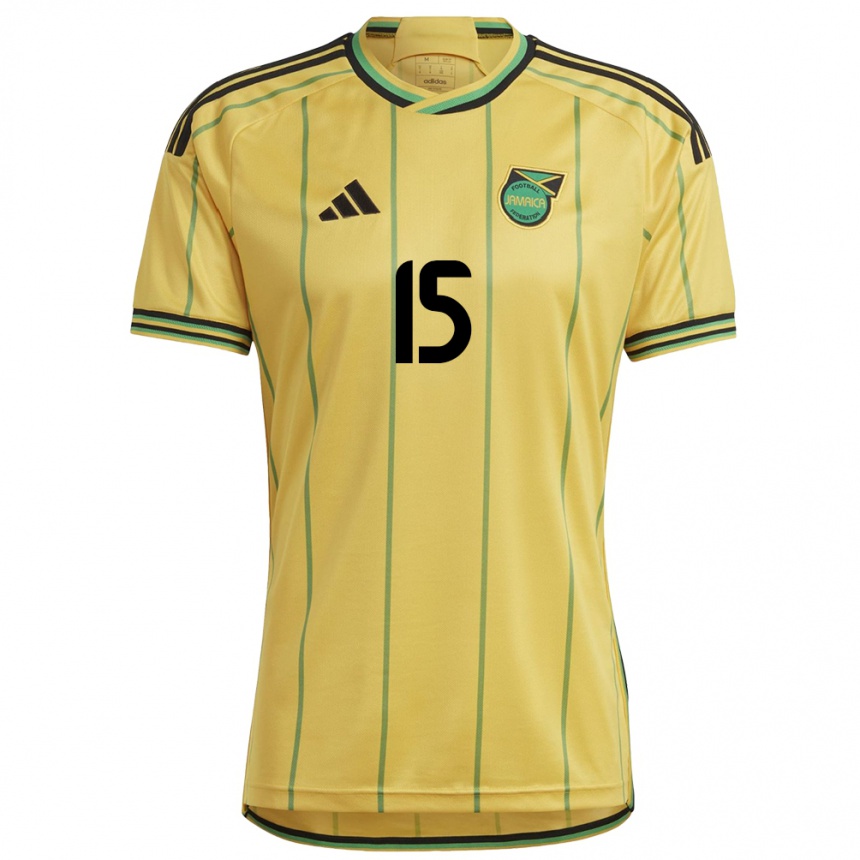 Hombre Fútbol Camiseta Jamaica Mikayla Dayes #15 Amarillo 1ª Equipación 24-26 Perú