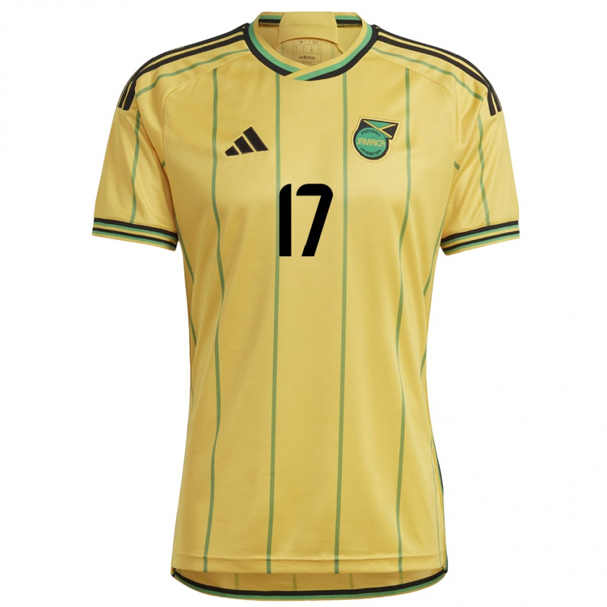 Hombre Fútbol Camiseta Jamaica Damion Lowe #17 Amarillo 1ª Equipación 24-26 Perú