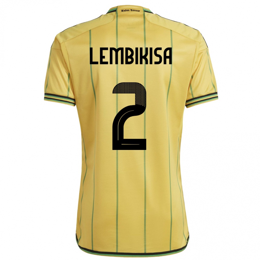 Hombre Fútbol Camiseta Jamaica Dexter Lembikisa #2 Amarillo 1ª Equipación 24-26 Perú