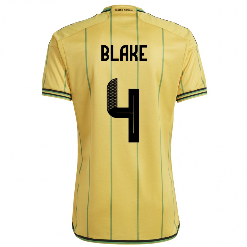 Hombre Fútbol Camiseta Jamaica Romain Blake #4 Amarillo 1ª Equipación 24-26 Perú