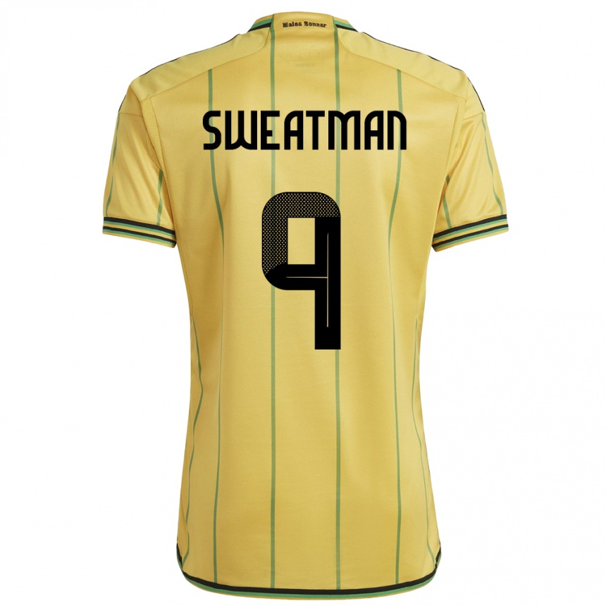 Hombre Fútbol Camiseta Jamaica Marlo Sweatman #9 Amarillo 1ª Equipación 24-26 Perú