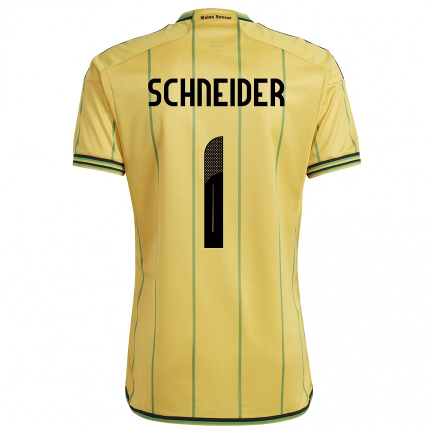 Hombre Fútbol Camiseta Jamaica Sydney Schneider #1 Amarillo 1ª Equipación 24-26 Perú