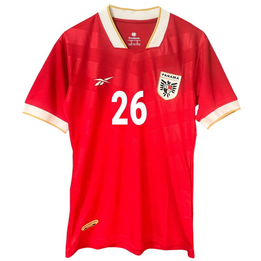 Hombre Fútbol Camiseta Panamá Kahiser Lenis #26 Rojo 1ª Equipación 24-26 Perú