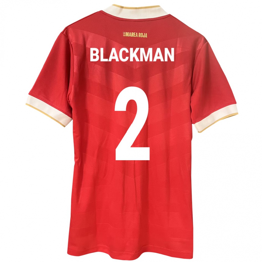 Hombre Fútbol Camiseta Panamá César Blackman #2 Rojo 1ª Equipación 24-26 Perú