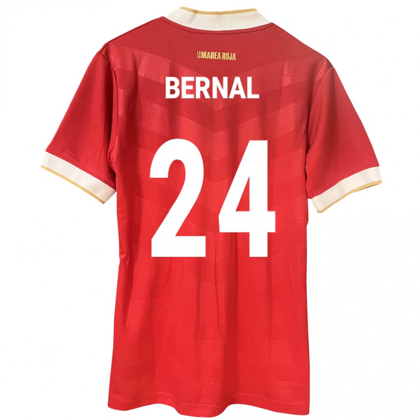 Hombre Fútbol Camiseta Panamá Kevin Bernal #24 Rojo 1ª Equipación 24-26 Perú