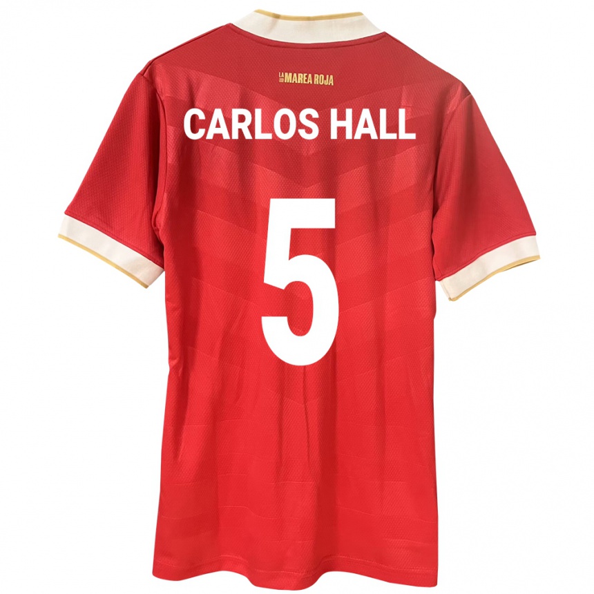 Hombre Fútbol Camiseta Panamá Juan Carlos Hall #5 Rojo 1ª Equipación 24-26 Perú