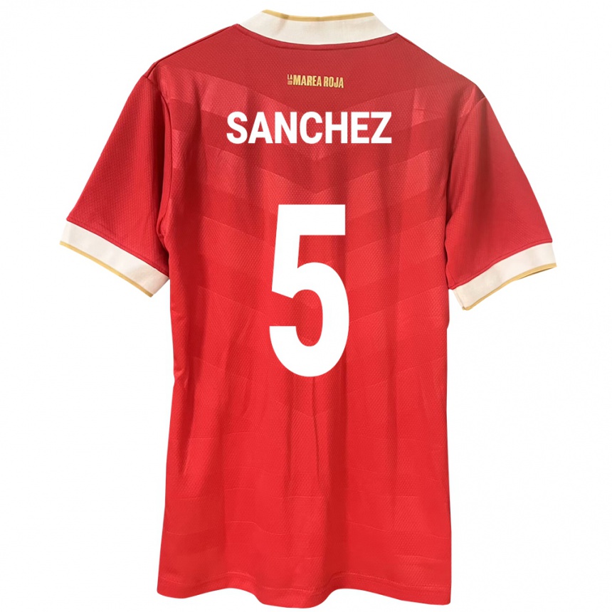 Hombre Fútbol Camiseta Panamá Leydis Sánchez #5 Rojo 1ª Equipación 24-26 Perú