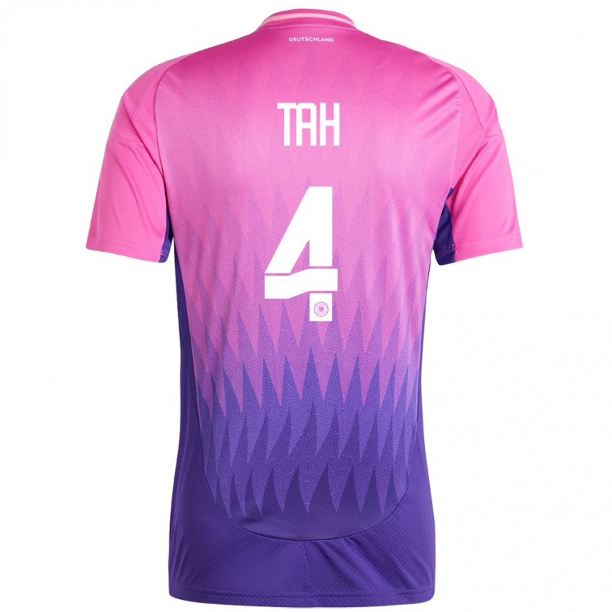 Hombre Fútbol Camiseta Alemania Jonathan Tah #4 Rosado Morado 2ª Equipación 24-26 Perú