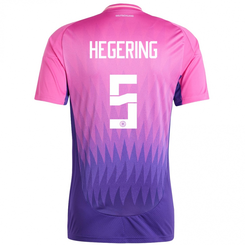 Hombre Fútbol Camiseta Alemania Marina Hegering #5 Rosado Morado 2ª Equipación 24-26 Perú