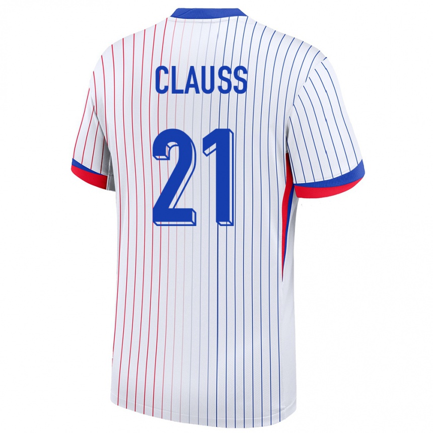 Hombre Fútbol Camiseta Francia Jonathan Clauss #21 Blanco 2ª Equipación 24-26 Perú