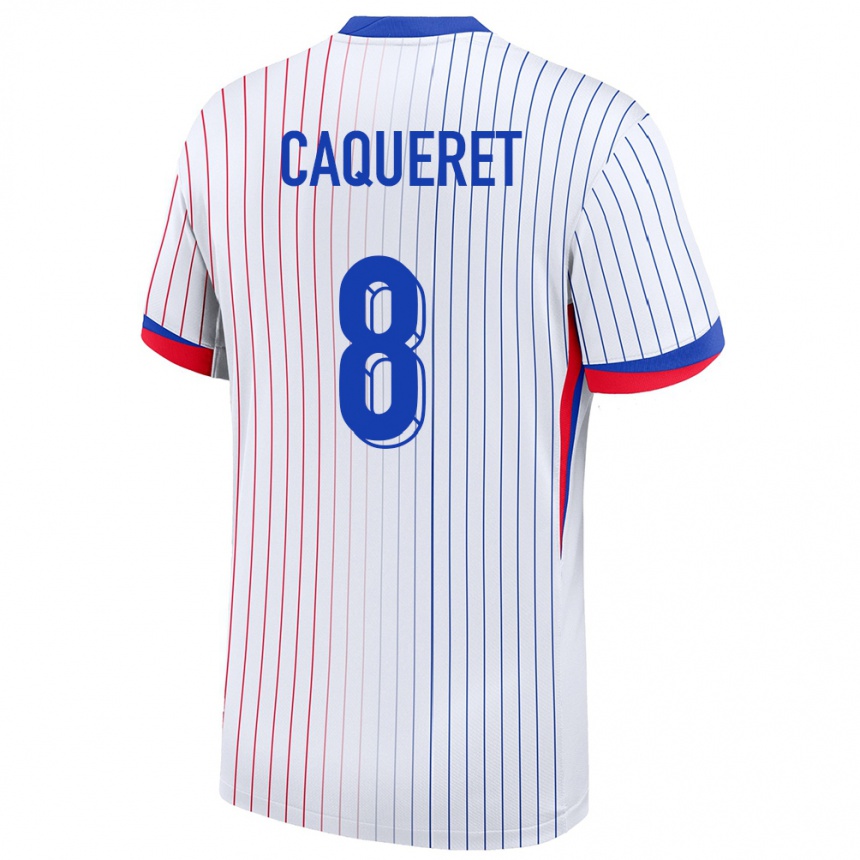 Hombre Fútbol Camiseta Francia Maxence Caqueret #8 Blanco 2ª Equipación 24-26 Perú