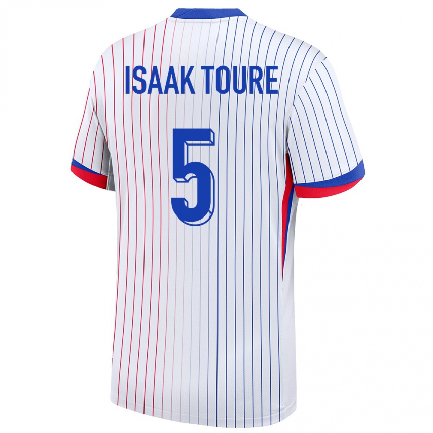 Hombre Fútbol Camiseta Francia Souleymane Isaak Toure #5 Blanco 2ª Equipación 24-26 Perú