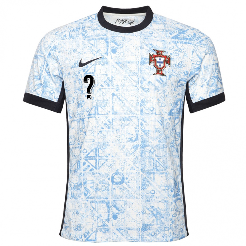 Hombre Fútbol Camiseta Portugal Su Nombre #0 Crema Azul 2ª Equipación 24-26 Perú