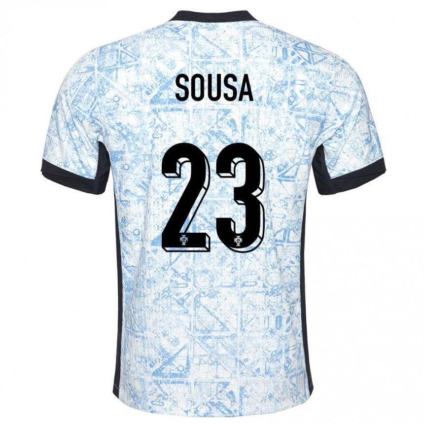 Hombre Fútbol Camiseta Portugal Afonso Sousa #23 Crema Azul 2ª Equipación 24-26 Perú