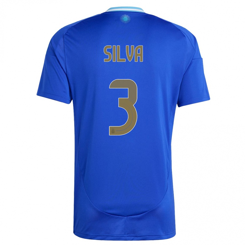 Hombre Fútbol Camiseta Argentina Tomas Silva #3 Azul 2ª Equipación 24-26 Perú