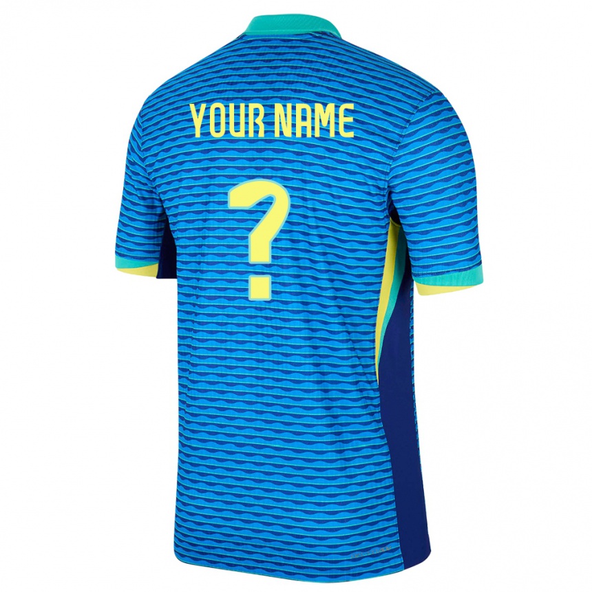 Hombre Fútbol Camiseta Brasil Su Nombre #0 Azul 2ª Equipación 24-26 Perú