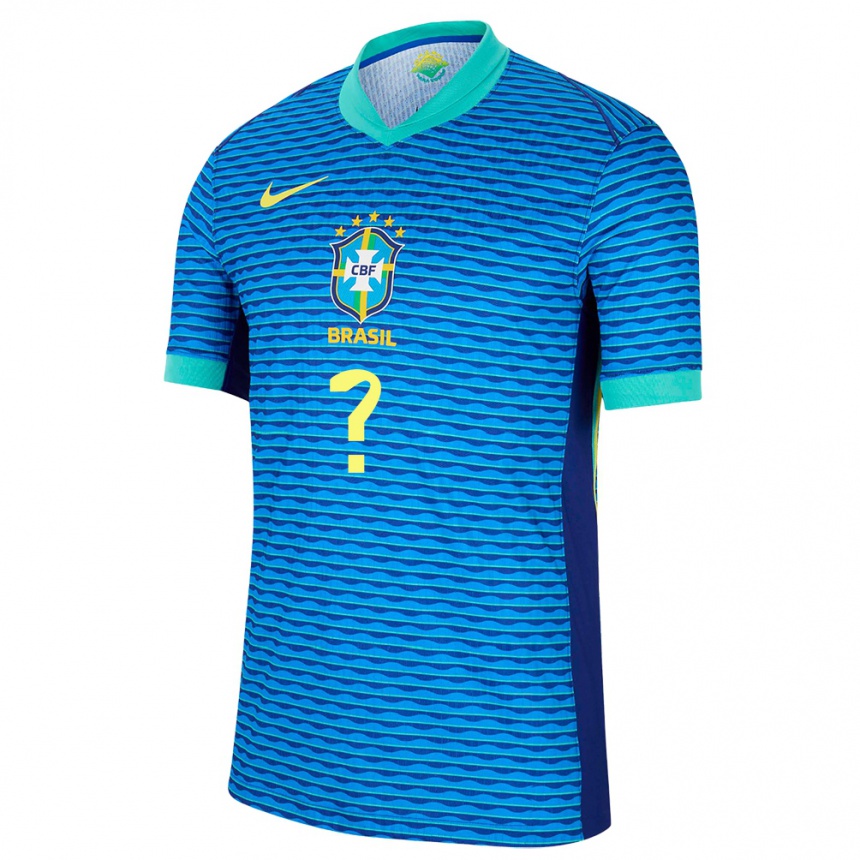 Hombre Fútbol Camiseta Brasil Su Nombre #0 Azul 2ª Equipación 24-26 Perú