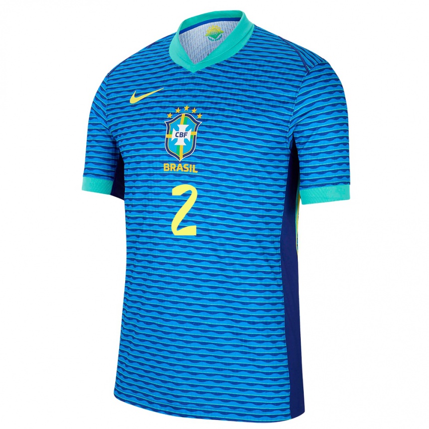 Hombre Fútbol Camiseta Brasil Danilo #2 Azul 2ª Equipación 24-26 Perú