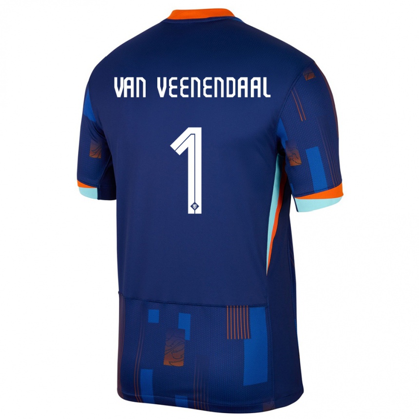 Hombre Fútbol Camiseta Países Bajos Sari Van Veenendaal #1 Azul 2ª Equipación 24-26 Perú