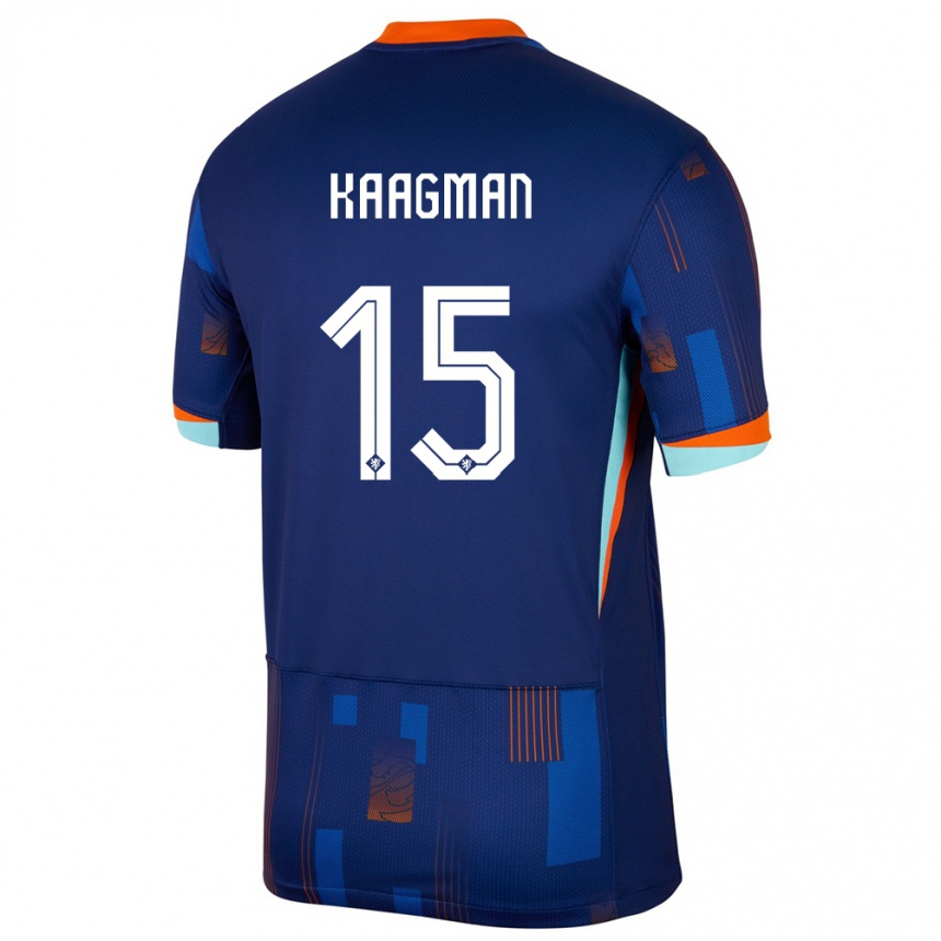 Hombre Fútbol Camiseta Países Bajos Inessa Kaagman #15 Azul 2ª Equipación 24-26 Perú