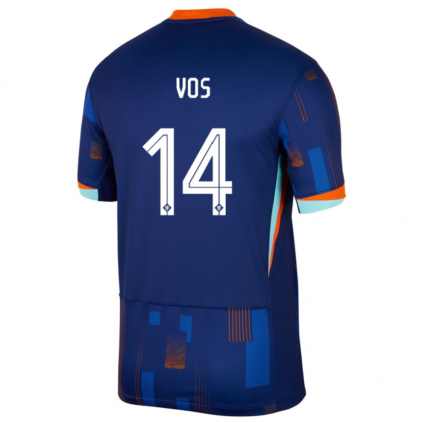 Hombre Fútbol Camiseta Países Bajos Silvano Vos #14 Azul 2ª Equipación 24-26 Perú