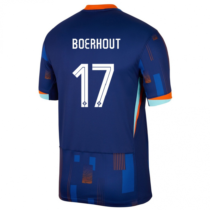 Hombre Fútbol Camiseta Países Bajos Yoram Boerhout #17 Azul 2ª Equipación 24-26 Perú