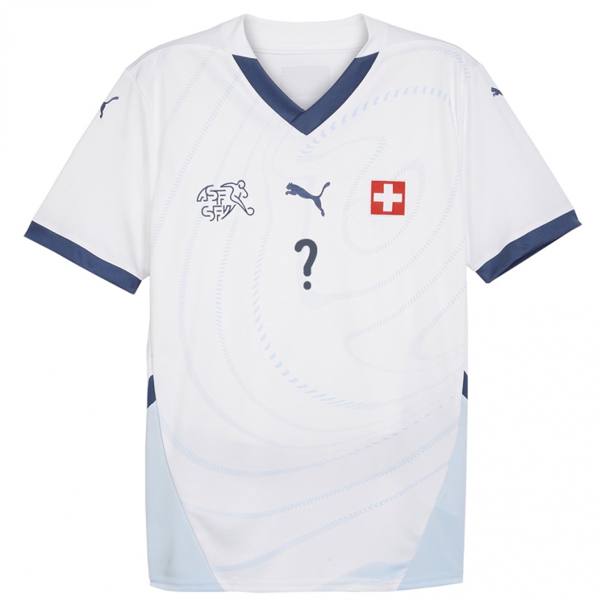 Hombre Fútbol Camiseta Suiza Su Nombre #0 Blanco 2ª Equipación 24-26 Perú