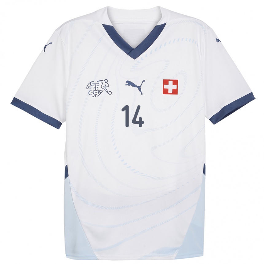 Hombre Fútbol Camiseta Suiza Severin Ottiger #14 Blanco 2ª Equipación 24-26 Perú