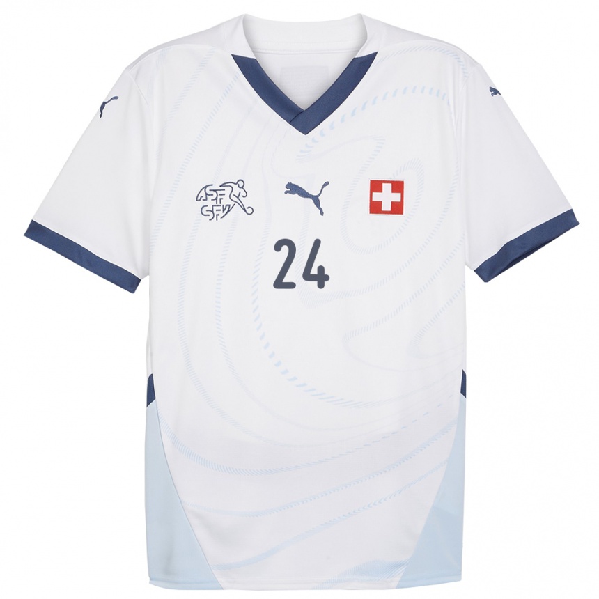 Hombre Fútbol Camiseta Suiza Becir Omeragic #24 Blanco 2ª Equipación 24-26 Perú