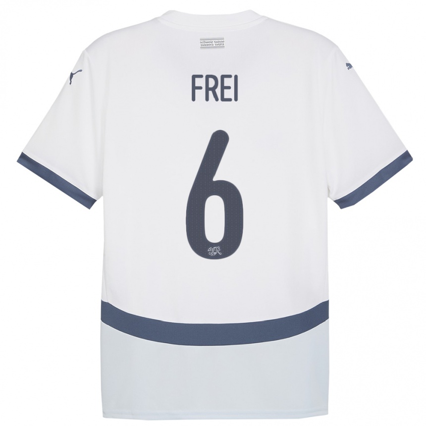 Hombre Fútbol Camiseta Suiza Fabian Frei #6 Blanco 2ª Equipación 24-26 Perú