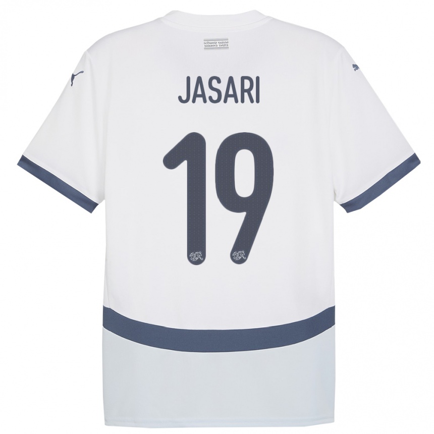 Hombre Fútbol Camiseta Suiza Ardon Jasari #19 Blanco 2ª Equipación 24-26 Perú