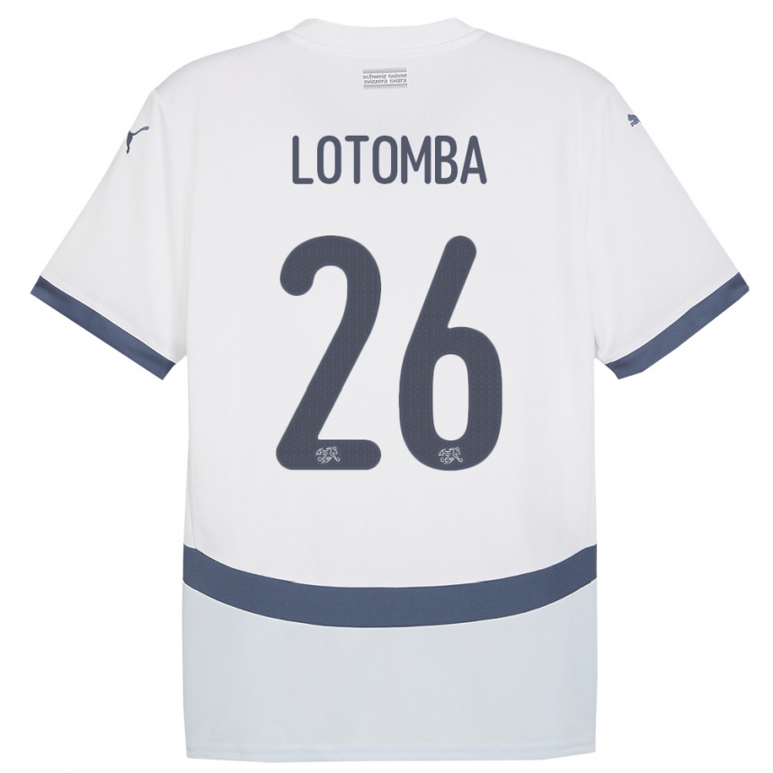 Hombre Fútbol Camiseta Suiza Jordan Lotomba #26 Blanco 2ª Equipación 24-26 Perú