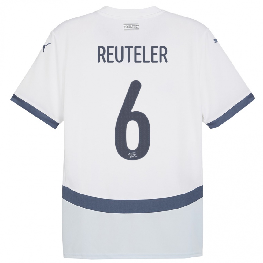 Hombre Fútbol Camiseta Suiza Geraldine Reuteler #6 Blanco 2ª Equipación 24-26 Perú