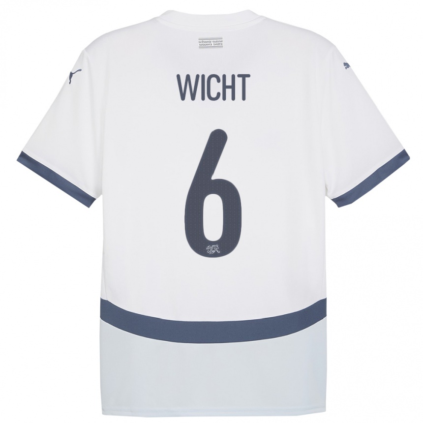 Hombre Fútbol Camiseta Suiza Nathan Wicht #6 Blanco 2ª Equipación 24-26 Perú