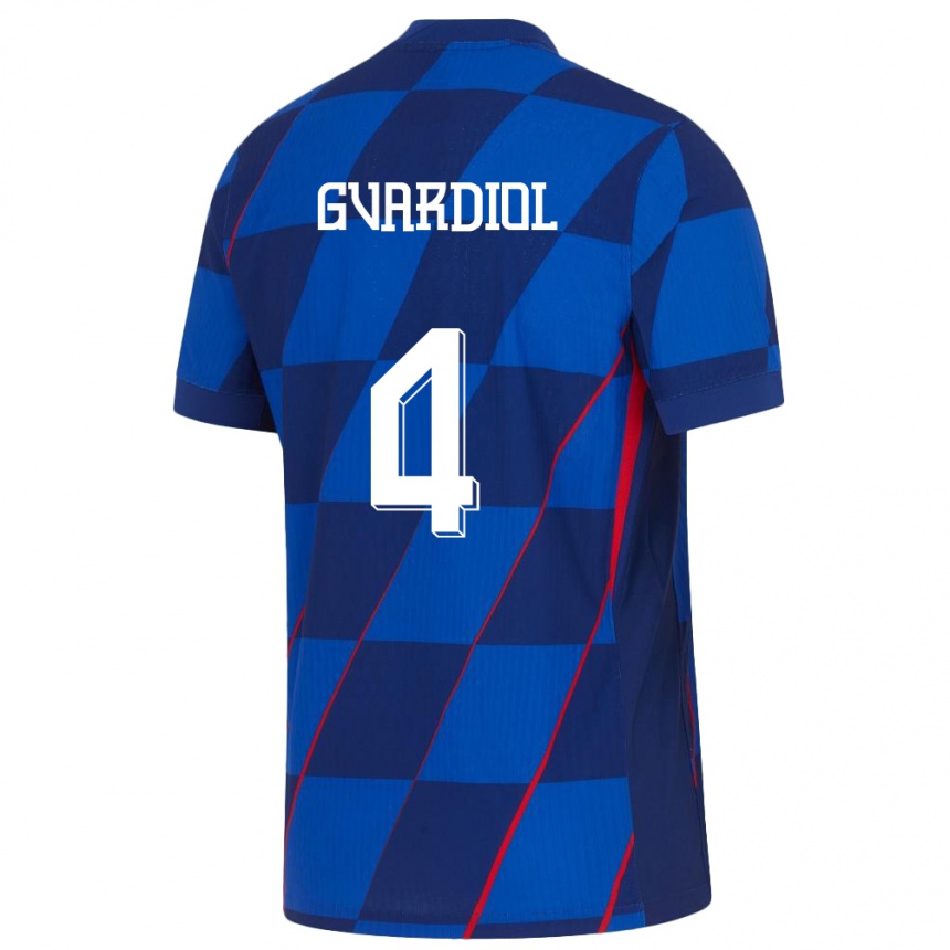 Hombre Fútbol Camiseta Croacia Josko Gvardiol #4 Azul 2ª Equipación 24-26 Perú