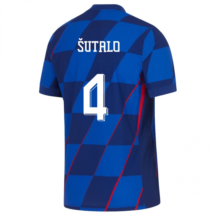 Hombre Fútbol Camiseta Croacia Bosko Sutalo #4 Azul 2ª Equipación 24-26 Perú