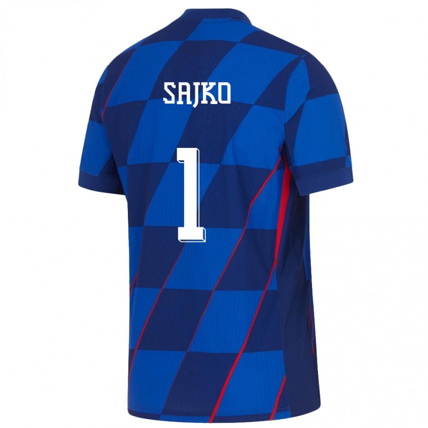 Hombre Fútbol Camiseta Croacia Tin Sajko #1 Azul 2ª Equipación 24-26 Perú