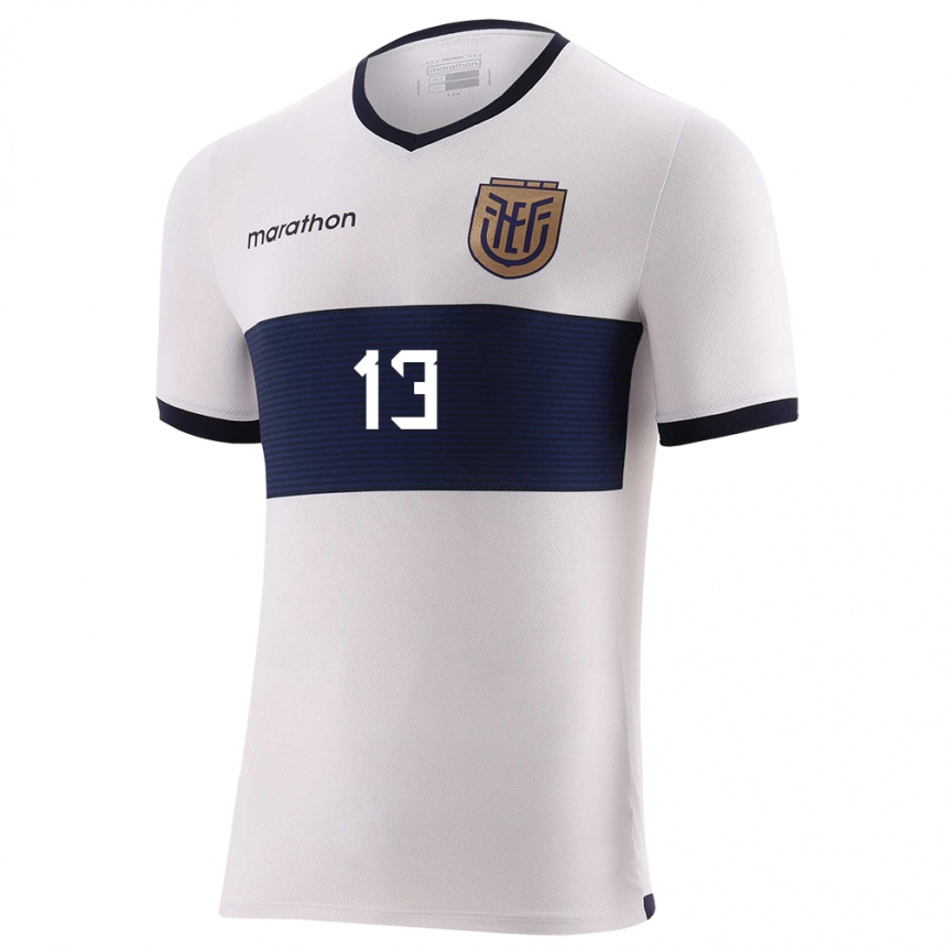 Hombre Fútbol Camiseta Ecuador Enner Valencia #13 Blanco 2ª Equipación 24-26 Perú