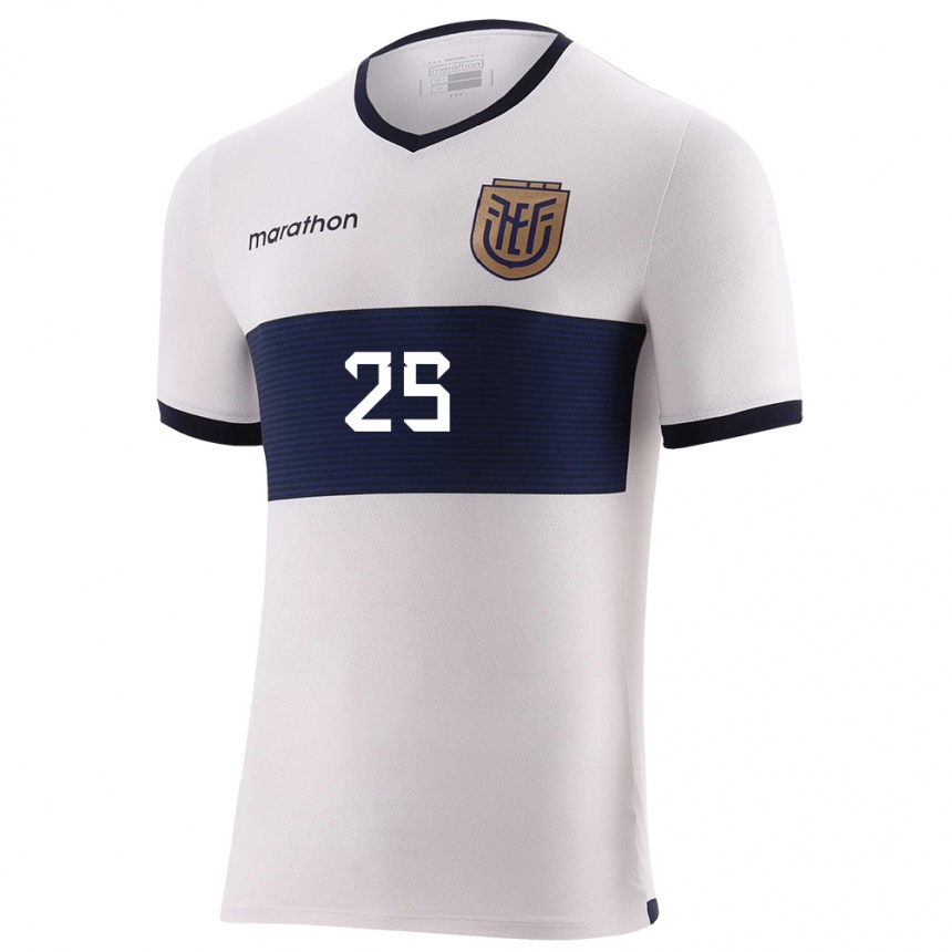 Hombre Fútbol Camiseta Ecuador Jaydah Bedoya #25 Blanco 2ª Equipación 24-26 Perú