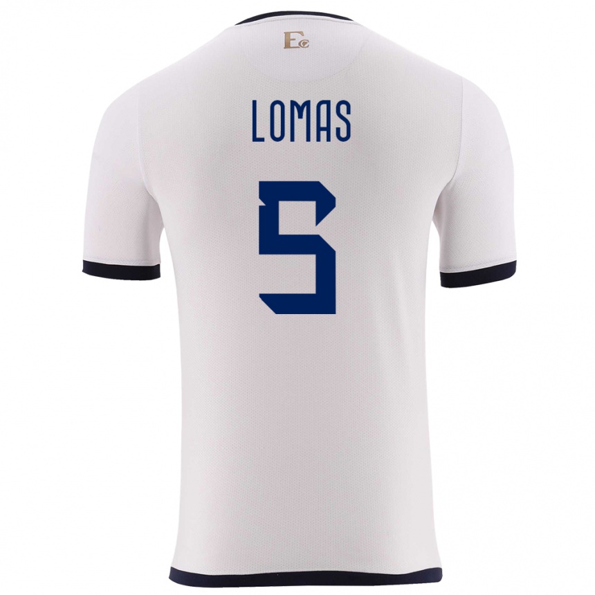 Hombre Fútbol Camiseta Ecuador Ariana Lomas #5 Blanco 2ª Equipación 24-26 Perú