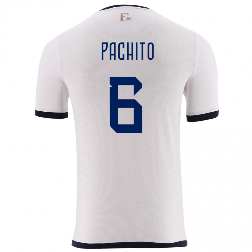 Hombre Fútbol Camiseta Ecuador Angelica Pachito #6 Blanco 2ª Equipación 24-26 Perú