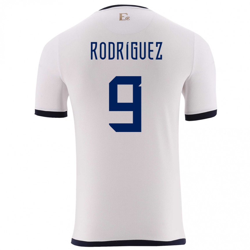 Hombre Fútbol Camiseta Ecuador Ingrid Rodriguez #9 Blanco 2ª Equipación 24-26 Perú