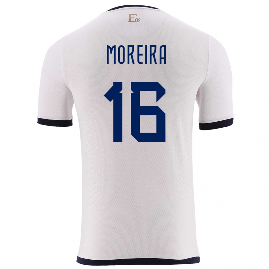 Hombre Fútbol Camiseta Ecuador Ligia Moreira #16 Blanco 2ª Equipación 24-26 Perú